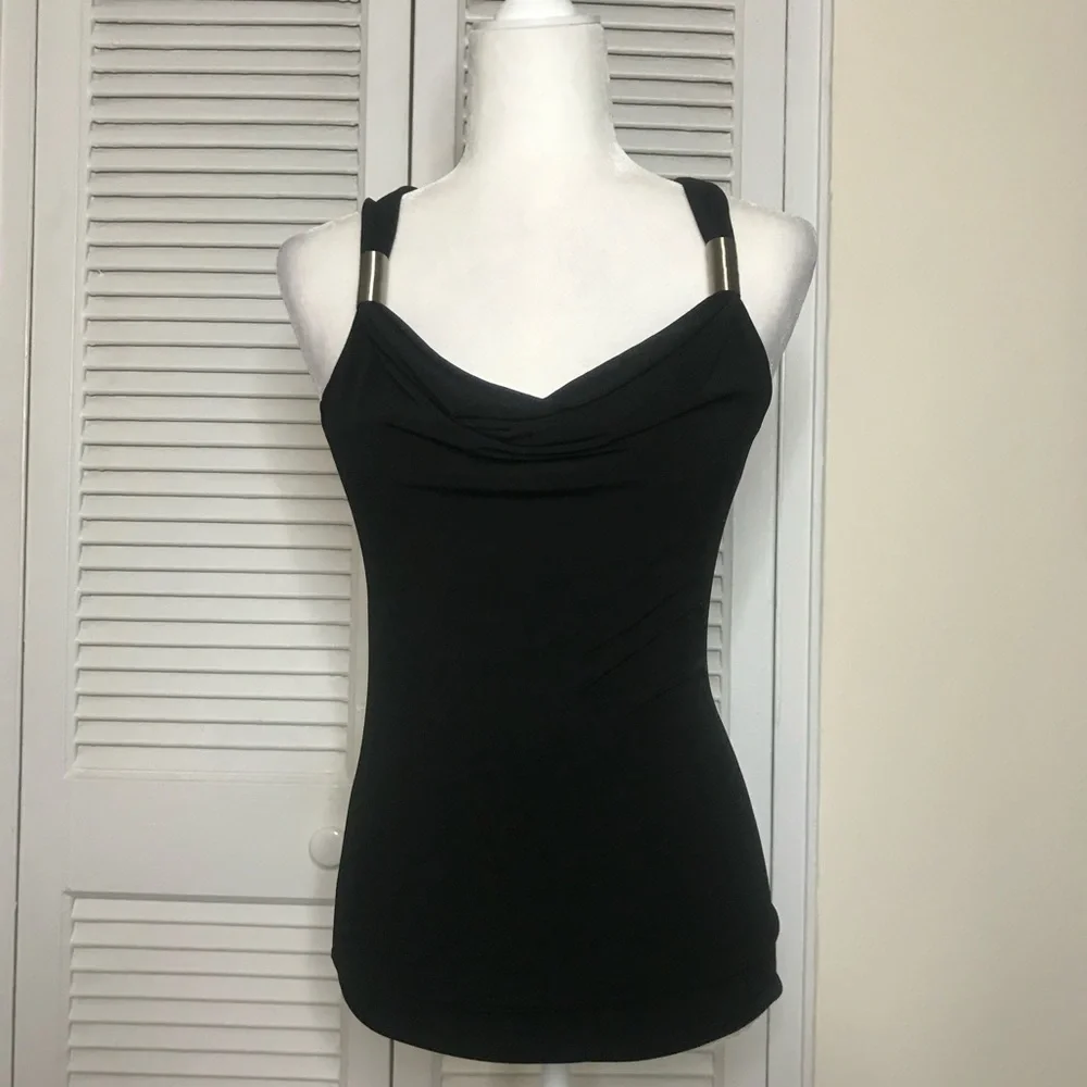 Vintage Black Cowl Neck Club Top by Lola - Picture 1 of 3